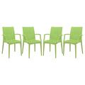 Kd Americana Weave Mace Indoor & Outdoor Chair with Arms, Green, 4PK KD3589139